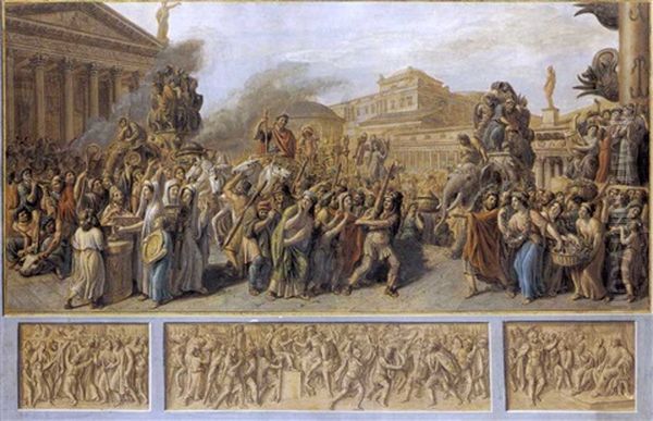 Scene Di Storia Romana (pair) Oil Painting by Luigi Ademollo