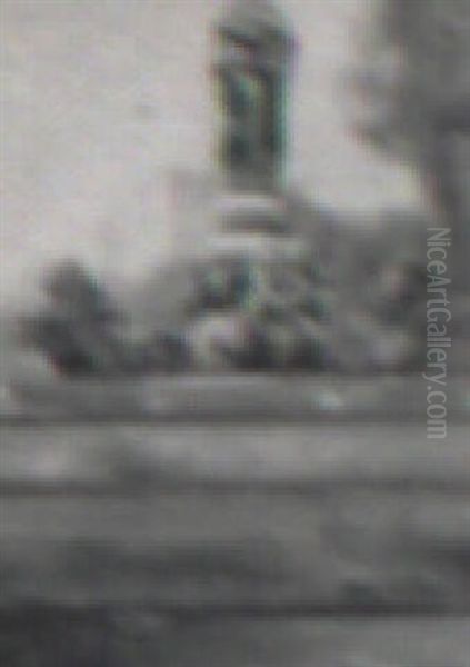 Fountain In Paris Oil Painting by Albert Jean Adolphe