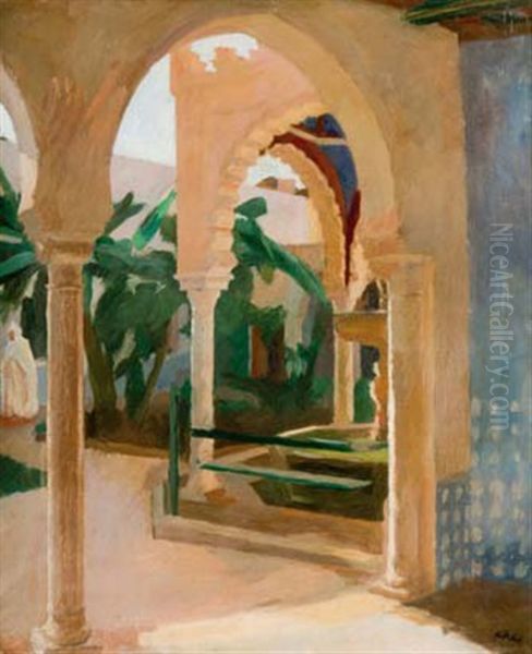 Interieur De La Mosquee D'oran Oil Painting by Maurice Adrey