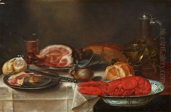 Still Life With Lobster Oil Painting by Alexander Adriaenssen