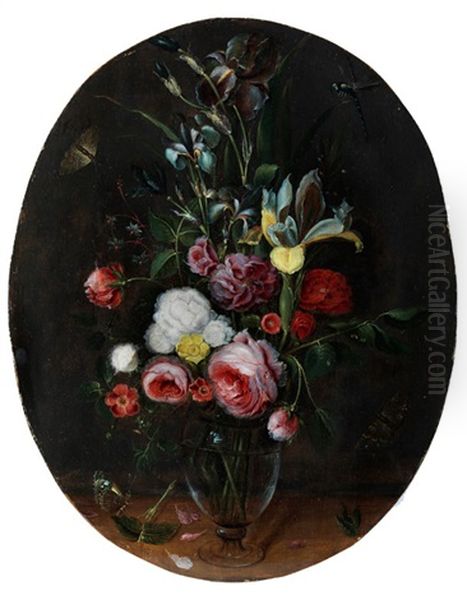 Ovales Blumenstillleben Oil Painting by Alexander Adriaenssen