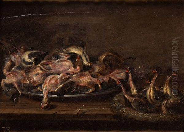 Pajaros En Un Plato Oil Painting by Alexander Adriaenssen