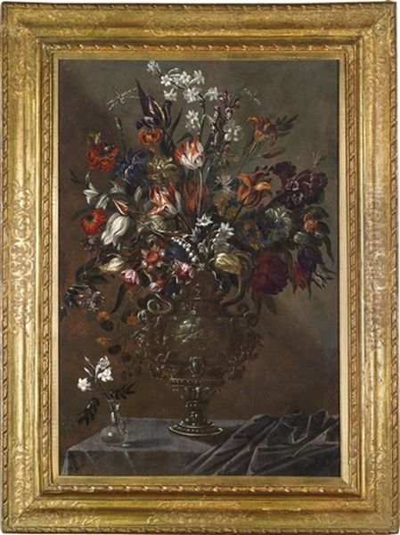 Groser, Reprasentativer Blumenstraus In Einer Prunkvase Oil Painting by Alexander Adriaenssen