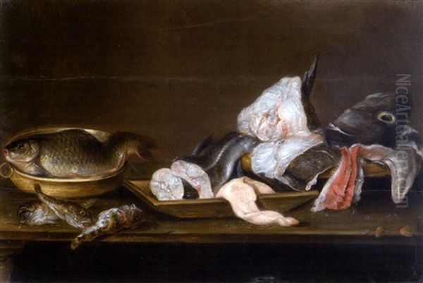Nature Morte Aux Poissons Oil Painting by Alexander Adriaenssen