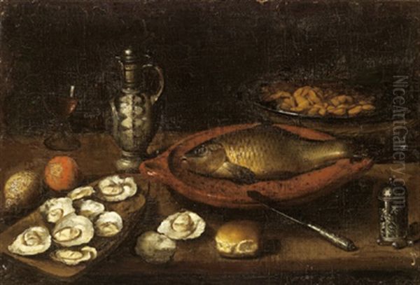 Stillleben Mit Meeresfruchten Und Gefasen Oil Painting by Alexander Adriaenssen