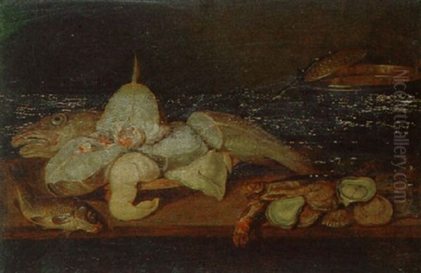 Stilleben Von Fischen Und Austern Oil Painting by Alexander Adriaenssen