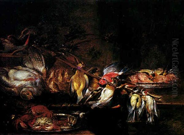Nature Morte Aux Trophees De Chasse Oil Painting by Alexander Adriaenssen