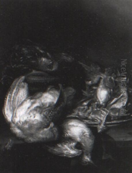 Still Life Of Game Resting On A Table Oil Painting by Alexander Adriaenssen