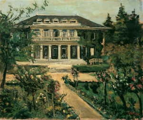Berliner Villengarten Oil Painting by Lucien Adrion