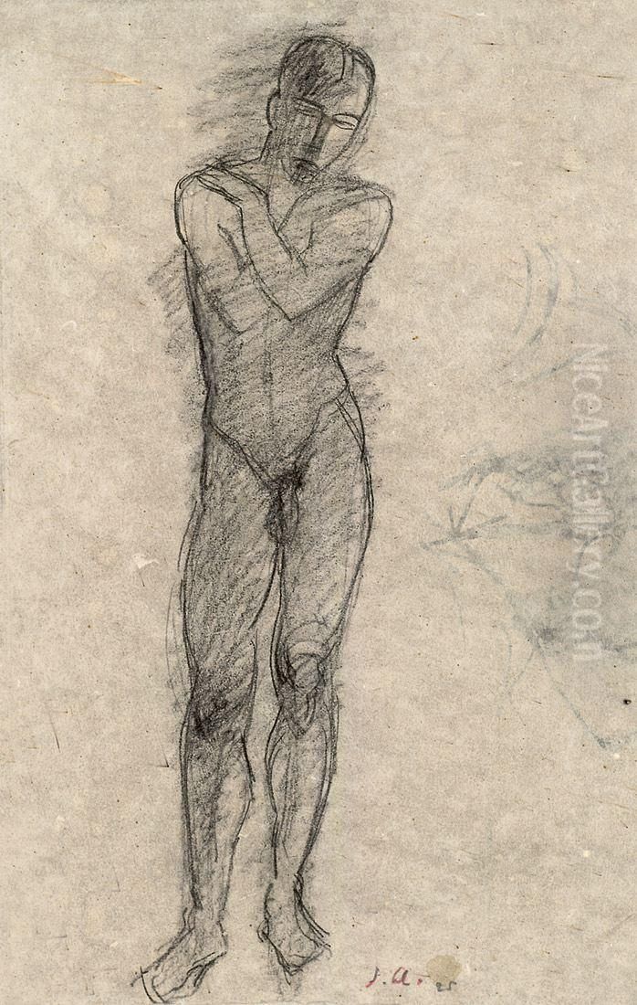 Stehender Mannlicher Akt Oil Painting by Jussuff Abbo