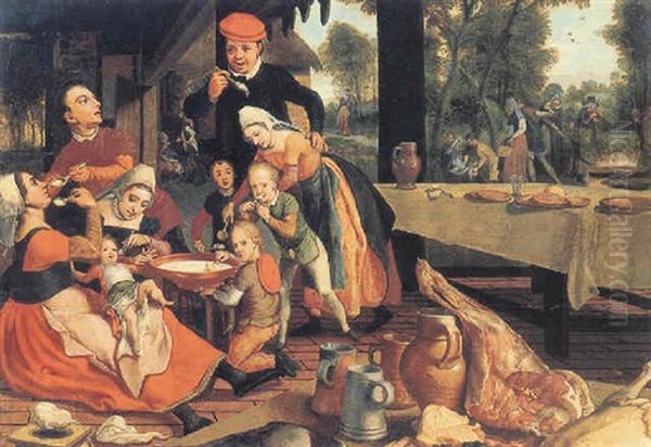 An Interior Of A Barn Oil Painting by Pieter Aertsen