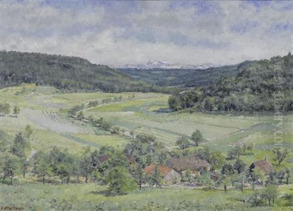 Landschaft Bei Neuenburg Oil Painting by Jean Affeltranger