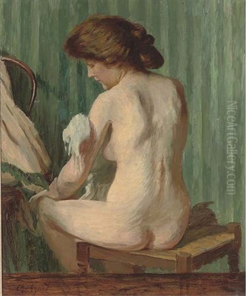 A Nude At Her Toilet Oil Painting by Charles-Jean Agard