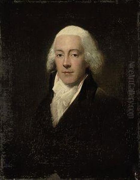 Portrait Of A Gentleman, Bust-length, In A Brown Coat And Whitecravat Oil Painting by Lemuel-Francis Abbott