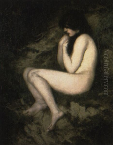 A Woodland Nymph Oil Painting by Curt Agthe