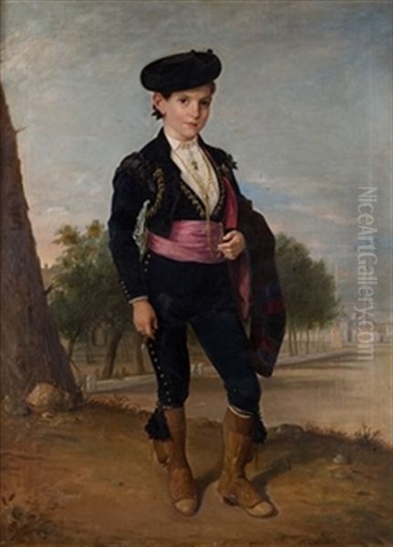 Retrato De Joven Con Puro, 1878 Oil Painting by Manuel Cabral Cabral y Aguado Bejarano