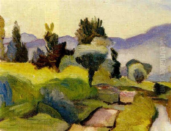 Sydlandskt Landskap Oil Painting by Ivan Agueli