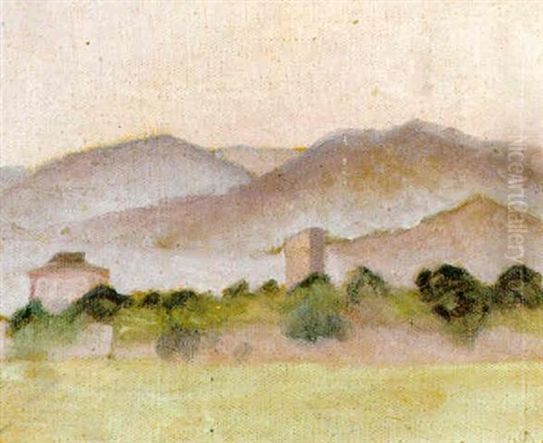 Sydlandskt Bergslandskap Oil Painting by Ivan Agueli