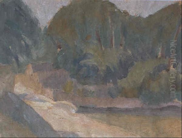 Egyptiskt Landskap Oil Painting by Ivan Agueli