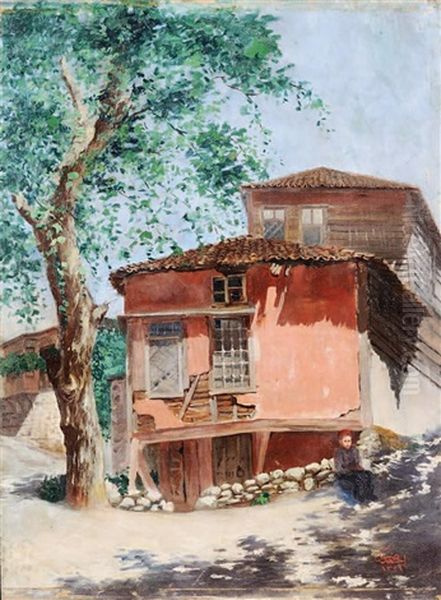 Old House Oil Painting by Ahmet Ziya Akbulut