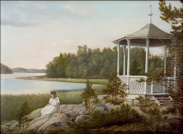 Huvimaja Oil Painting by Rudolph Akerblom