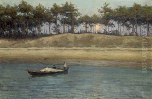 Embarcation Oil Painting by Francois Alaux