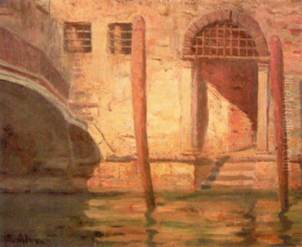Canal A Venise Oil Painting by Francois Alaux