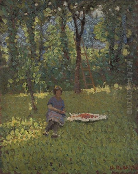 Riposo Sul Prato Oil Painting by Oreste Albertini