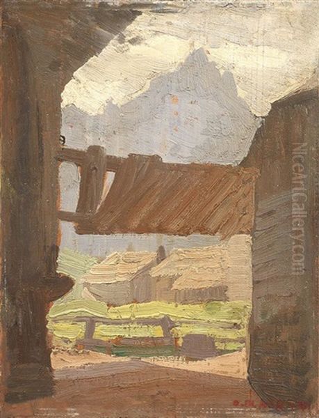 Val Di Fassa Oil Painting by Oreste Albertini