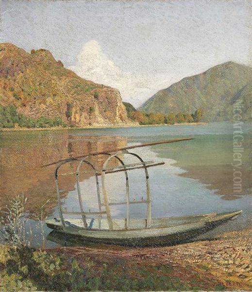 Lago Lombardo, Anni Trenta Oil Painting by Oreste Albertini