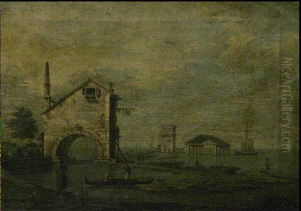 Vue De La Lagune A Venise Oil Painting by Francesco Albotti