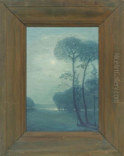 Evening Landscape Oil Painting by Henry James Albright