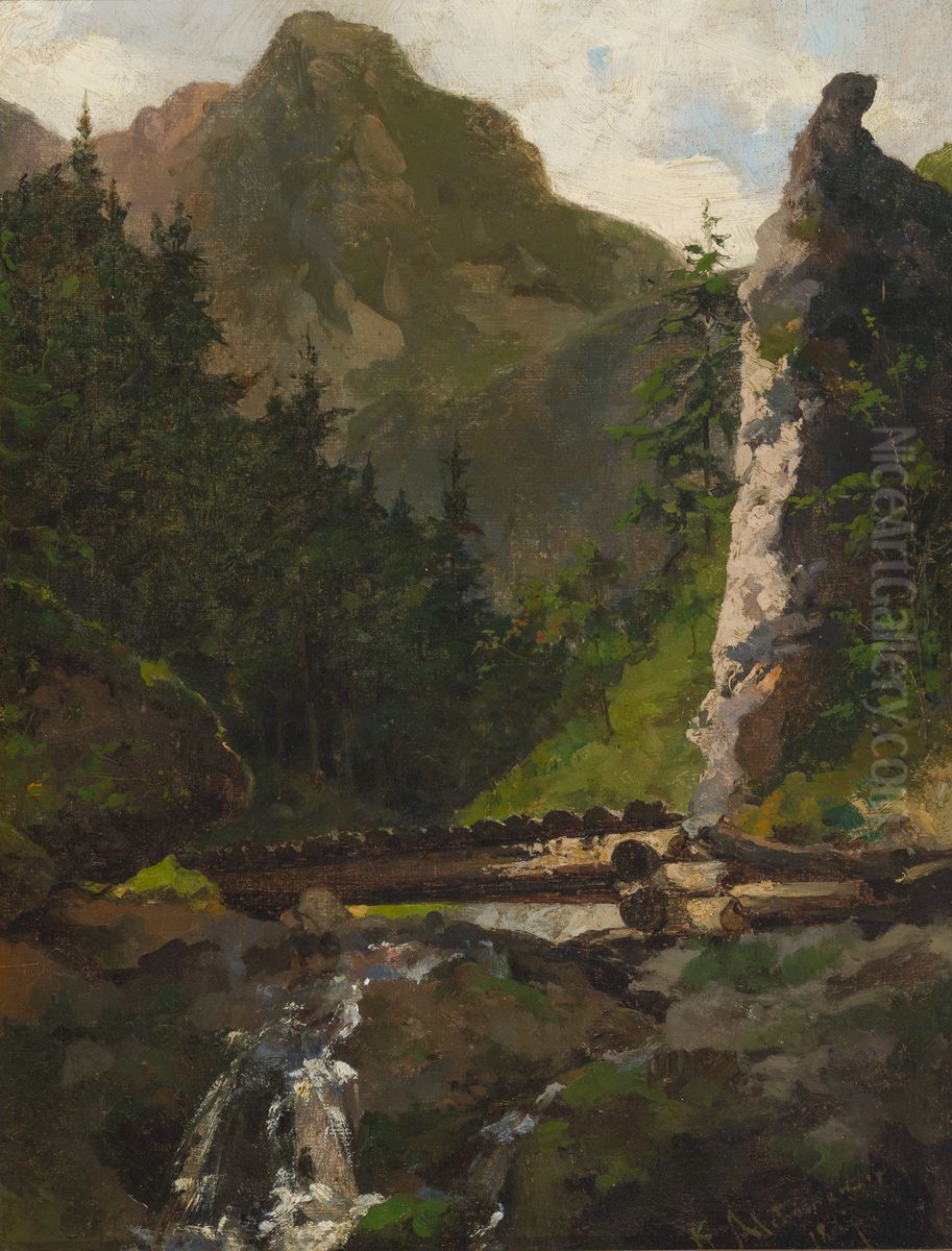 In The Valley. Tatra Mountains Oil Painting by Kazimierz Alchimowicz