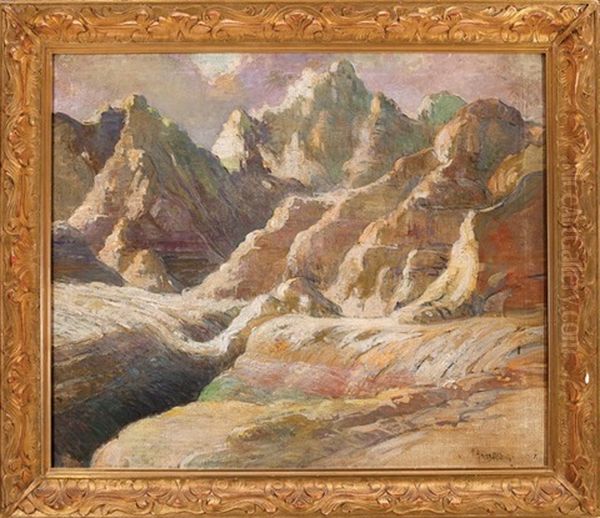 Mountain Landscape Oil Painting by George Ames Aldrich