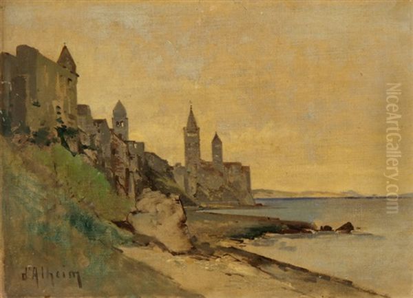 Stadt Am Meer Oil Painting by Jean D'Alheim