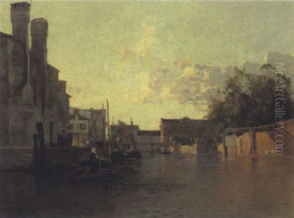 Venezianische Vedute Oil Painting by Jean D'Alheim