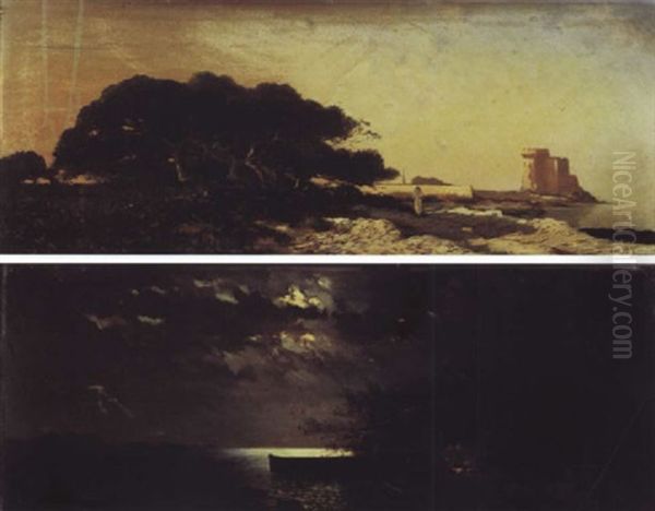 Tour Fortifiee En Bord De Mer Oil Painting by Jean D'Alheim