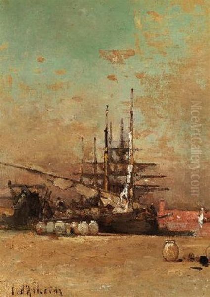 Orientalische Hafenszene Oil Painting by Jean D'Alheim