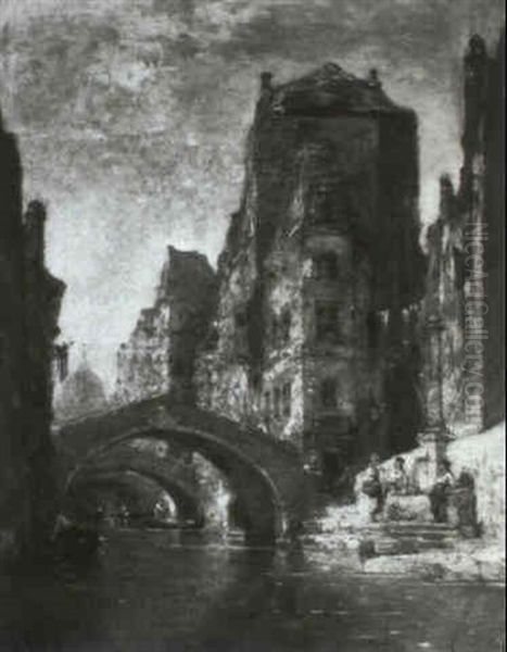 Partie In Venedig Oil Painting by Jean D'Alheim