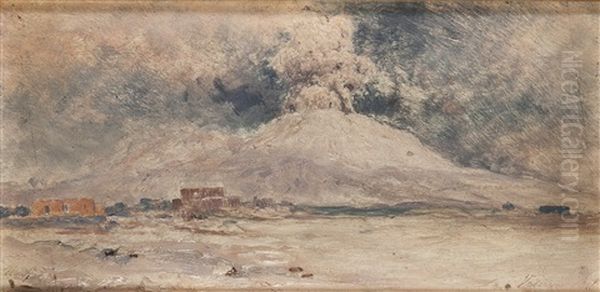 Il Vesuvio Oil Painting by Silvio Allason