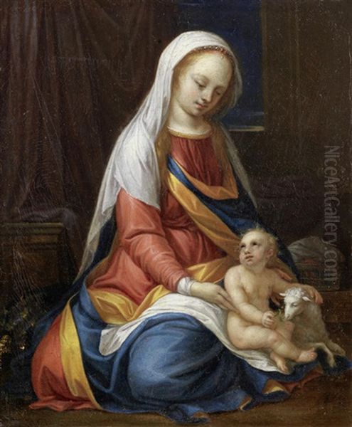The Madonna And Child Unframed Oil Painting by Francesco Allegrini