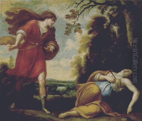 Cefalo E Procri Oil Painting by Francesco Allegrini