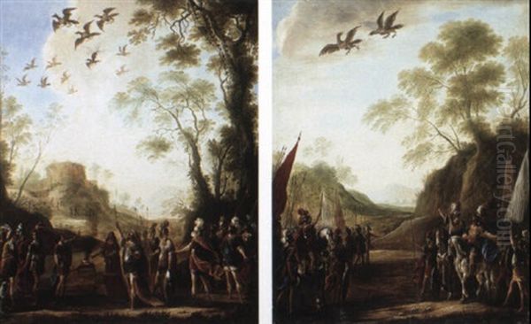Scenes From Classical Military History Oil Painting by Francesco Allegrini