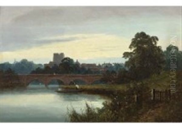 River Landscape Oil Painting by Robert Weir Allen