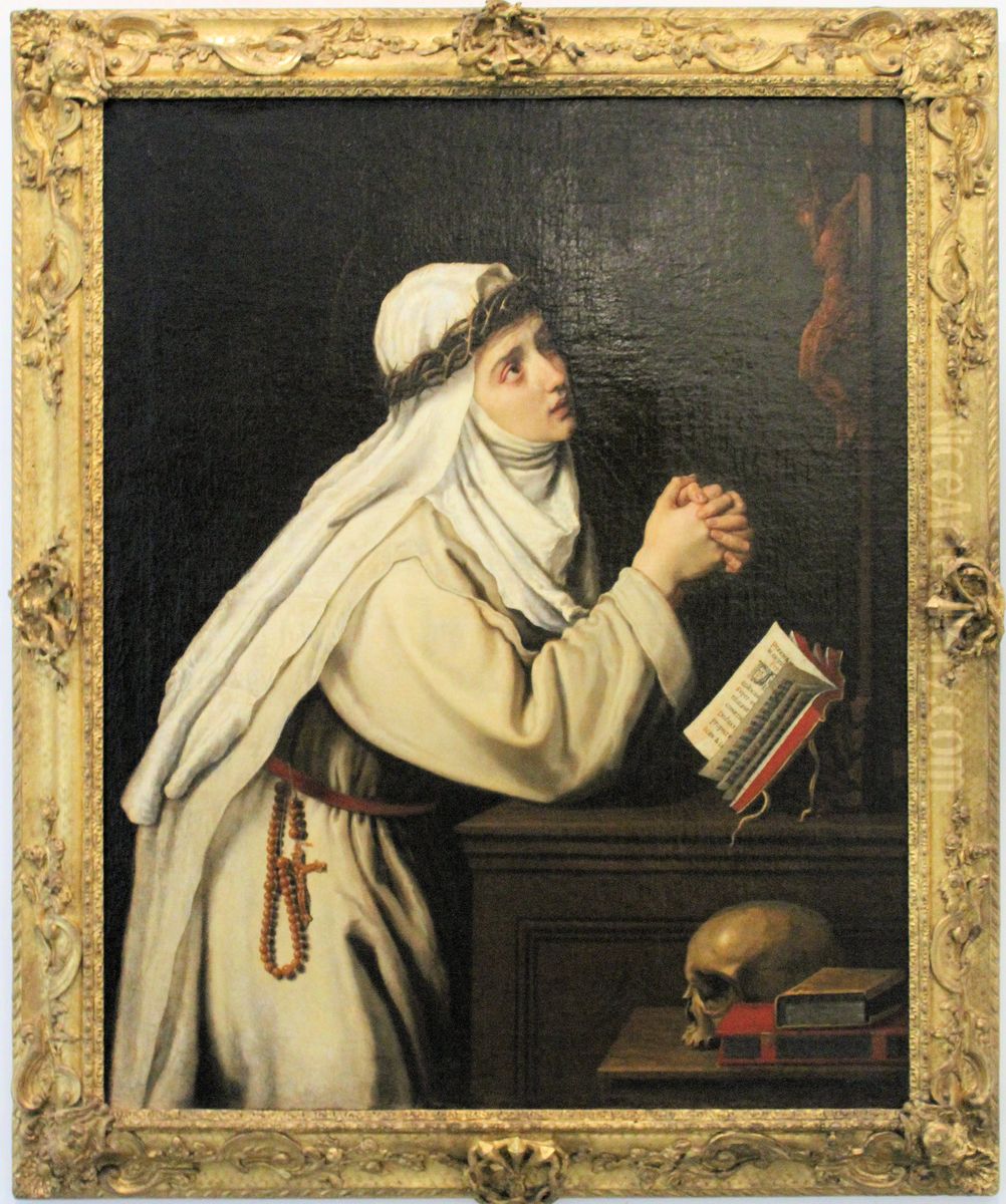 Saint Catherine Of Siena In Prayer Oil Painting by Cristofano Allori