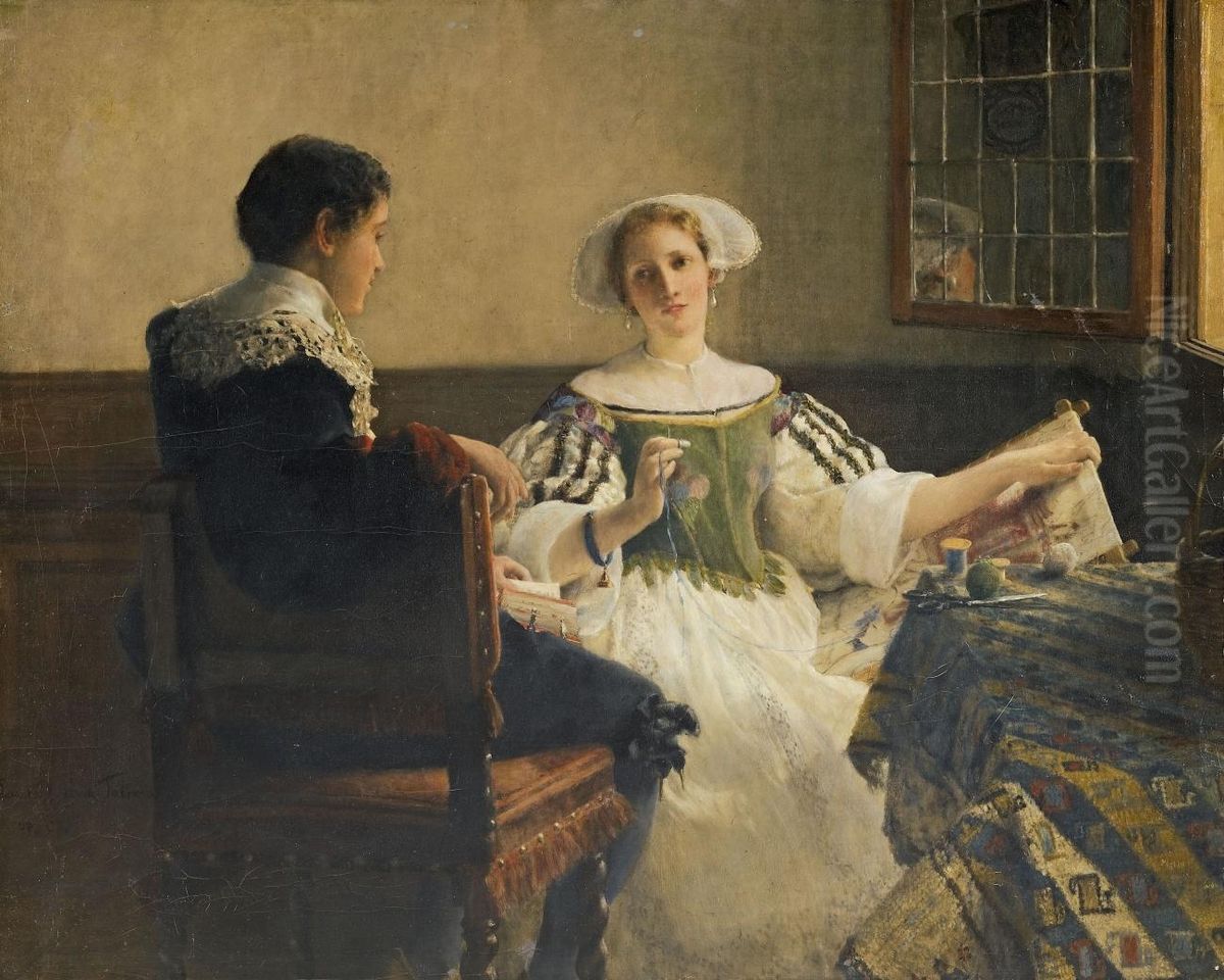 Love's Beginning Oil Painting by Laura Theresa Alma-Tadema