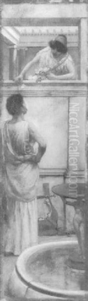 Classical Lovers Oil Painting by Sir Lawrence Alma-Tadema