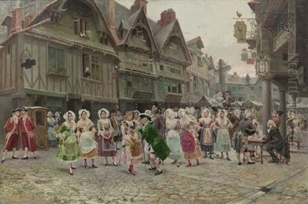 La Louee De Servantes Oil Painting by Mariano Alonso Perez