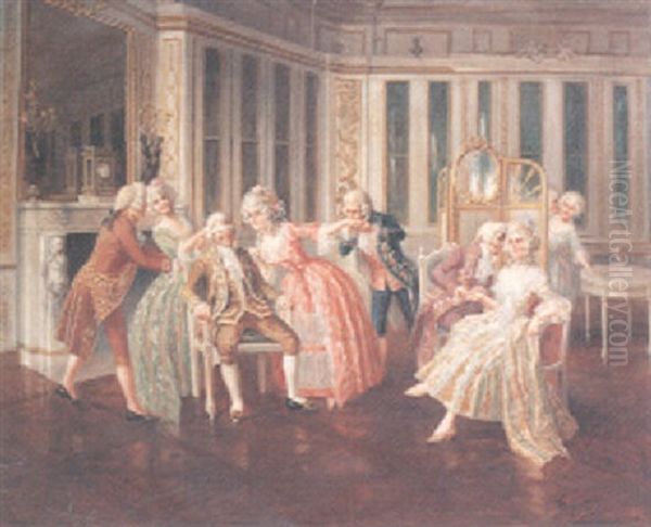 Blind Man's Bluff Oil Painting by Mariano Alonso Perez