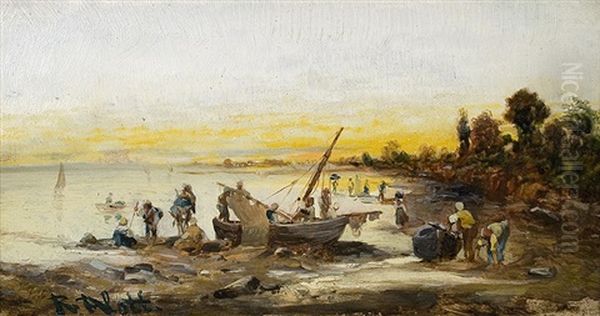 Mediterranean Coast Line Oil Painting by Robert Alott